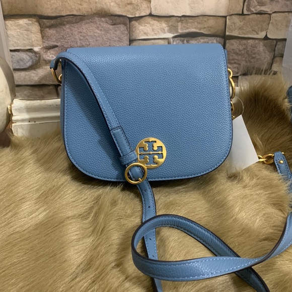 SOLDAuthentic TORY BURCH Leather Saddle flap crosb - Picture 3 of 16